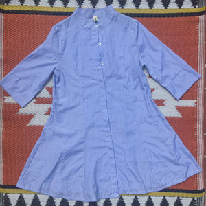 Blue Pinstrip Button Dress